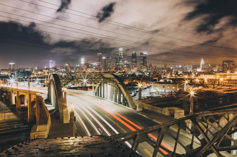 Photo of a bridge with Los Angeles