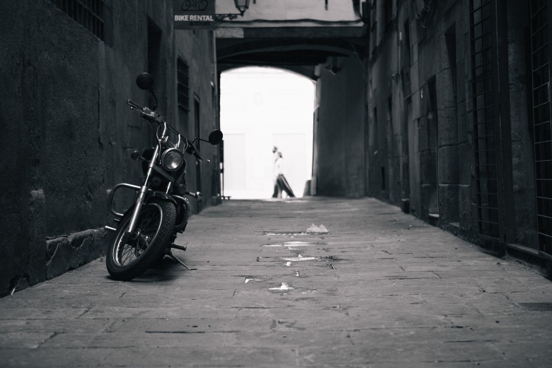A photo of a motorcycle in Barcelona.
